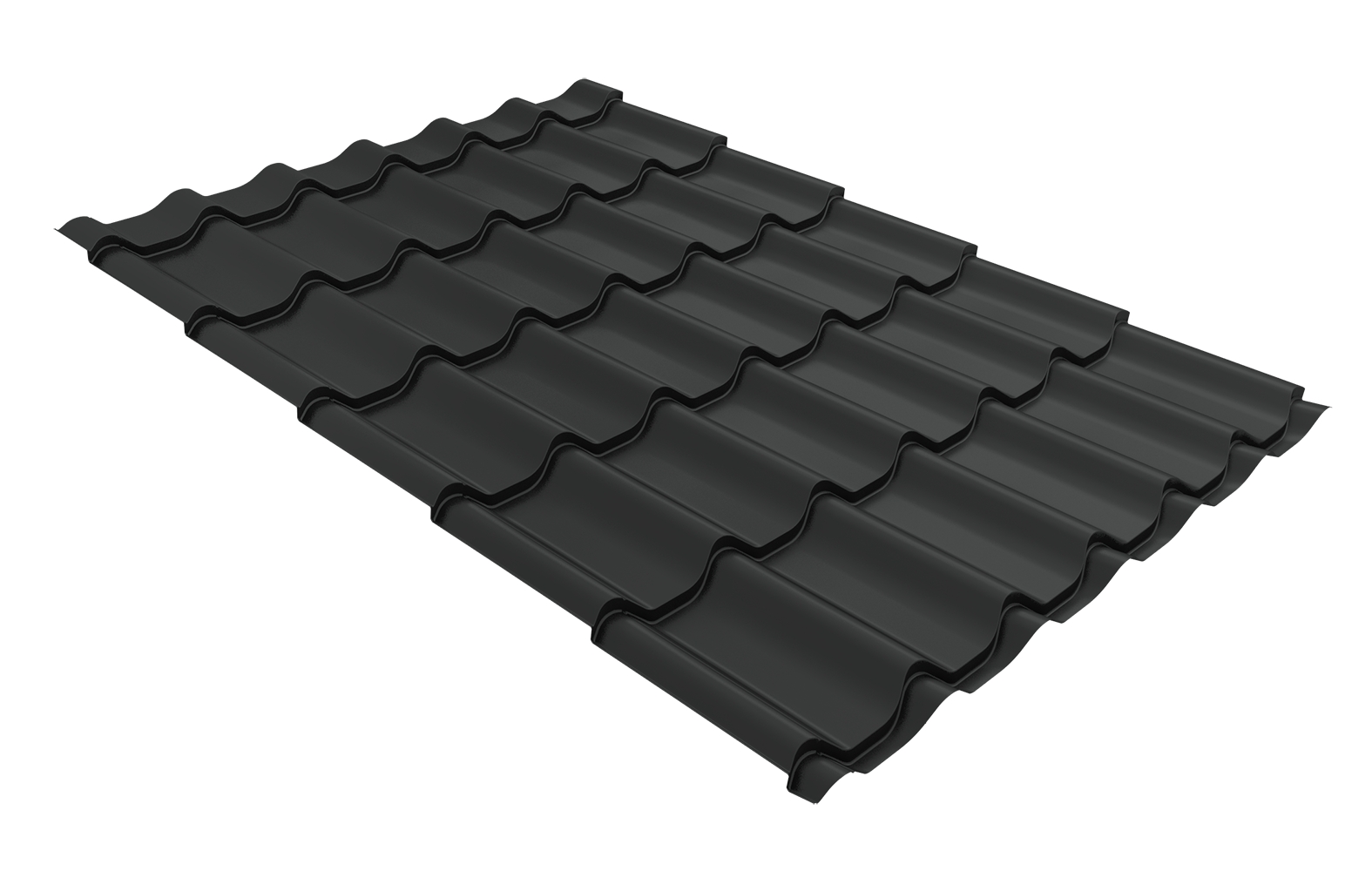 Металлочерепица classic GL 0,5 покрытие Rooftop Бархат RAL 7016 антрацитово-серый