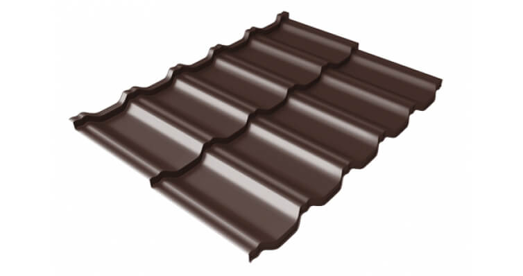 Металлочерепица модульная kvinta uno grand line 0.5 Rooftop Бархат RAL 8017 шоколад