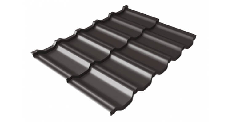 Металлочерепица модульная kvinta uno grand line 0.5 Rooftop Бархат RR 32 темно-коричневый