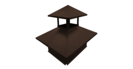 Дымник на трубу двойной 520х390мм 0,45 PE с пленкой RAL 8017 шоколад