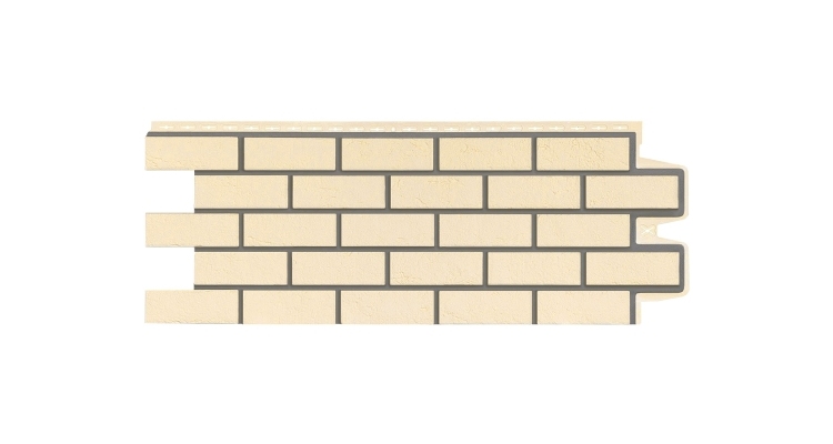 Фасадная панель GL Состаренный кирпич Design бежевый со швом RAL 7006