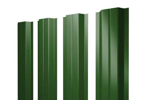 Штакетник П-образный А с прямым резом 0,45 PE RAL 6002 лиственно-зеленый