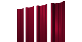 Штакетник П-образный В с прямым резом 0,45 PE RAL 3003 рубиново-красный