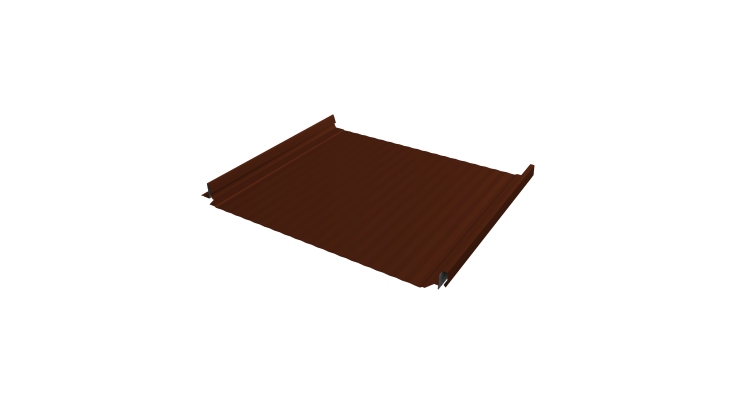 Кликфальц Pro Gofr Grand Line 0,45 PE с пленкой на замках RAL 3009 оксидно-красный