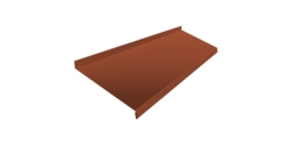 Отлив простой 250 0,5 Satin с пленкой RAL 8004 терракота (2м)
