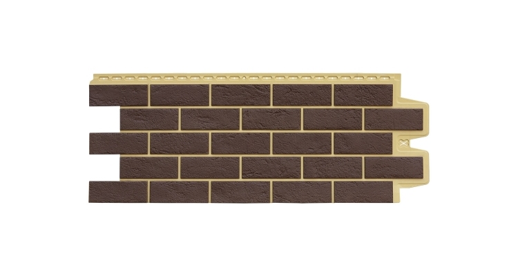 Фасадная панель GL Состаренный кирпич Design Plus каштан с песочным швом