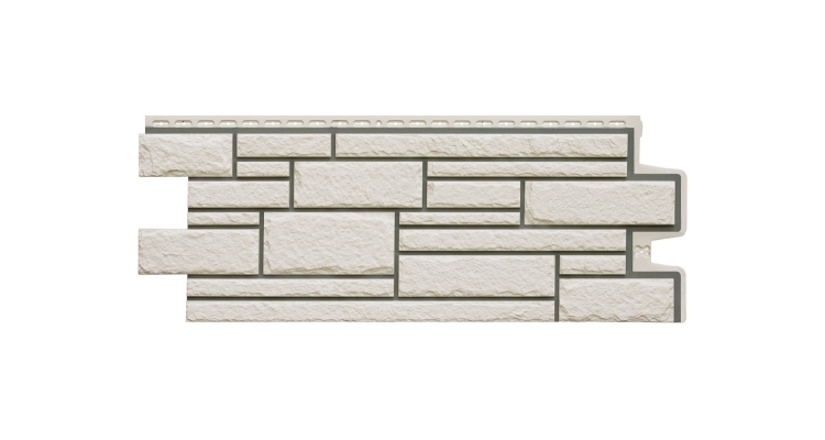 Фасадная панель GL Камелот Design молочный со швом RAL 7006