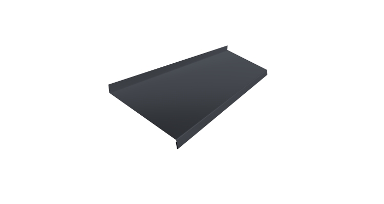 Отлив простой 200 0,5 Satin с пленкой RAL 7024 мокрый асфальт (3м)