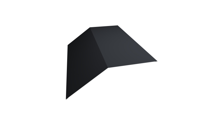 Планка конька плоского 190х190 0,45 Drap TwinColor RAL 7024 мокрый асфальт (2м)