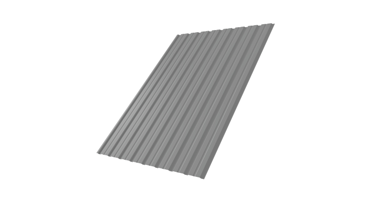 Профнастил С10В 0.45 PE с пленкой RAL 9006 бело-алюминиевый