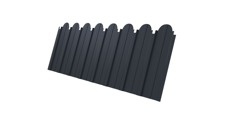 Профнастил C10A фигурный 0.5 PurPro Matt 275 RAL 7024 мокрый асфальт