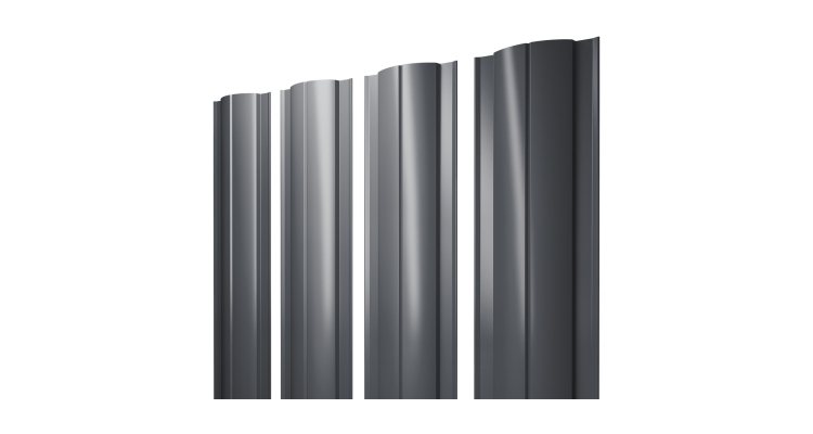 Штакетник Круглый с прямым резом 0,5 PurPro RR 32 темно-коричневый