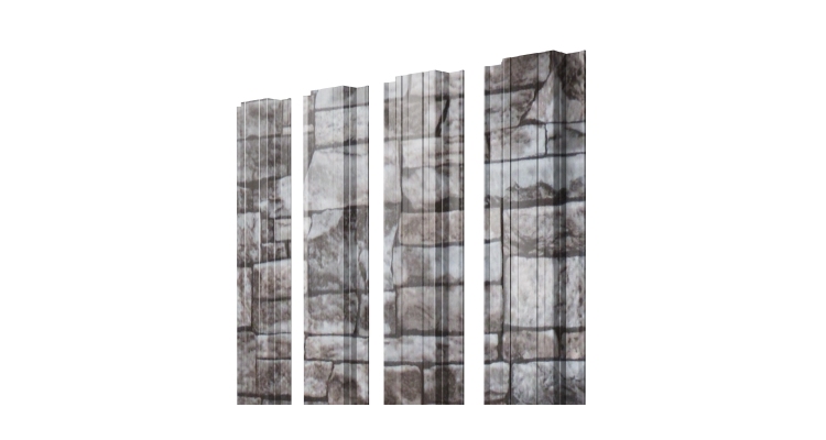 Штакетник Прямоугольный с прямым резом 0,45 Print Elite Fine Stone TwinColor