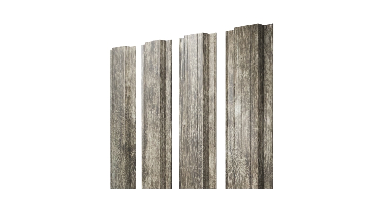 Штакетник Прямоугольный с прямым резом 0,45 Print Elite Nordic Wood TwinColor