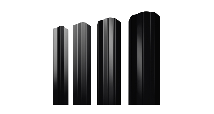 Штакетник М-образный А фигурный 0,45 PE RAL 9005 черный