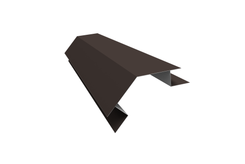 Планка угла внешнего сложного 135 градусов Блок-хаус new 0,5 Satin с пленкой RR 32 темно-коричневый (2м)