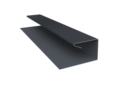 Планка П-образная завершающая сложная (КД) 0,45 Drap TwinColor RAL 7024 мокрый асфальт (2м)