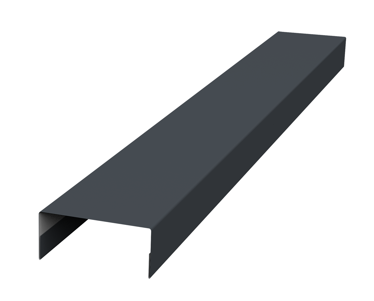 Ламель лицевая 125 забора жалюзи Texas стартовая/финишная для калиток и ворот 0.5 Velur X с пленкой RAL 7024 мокрый асфальт